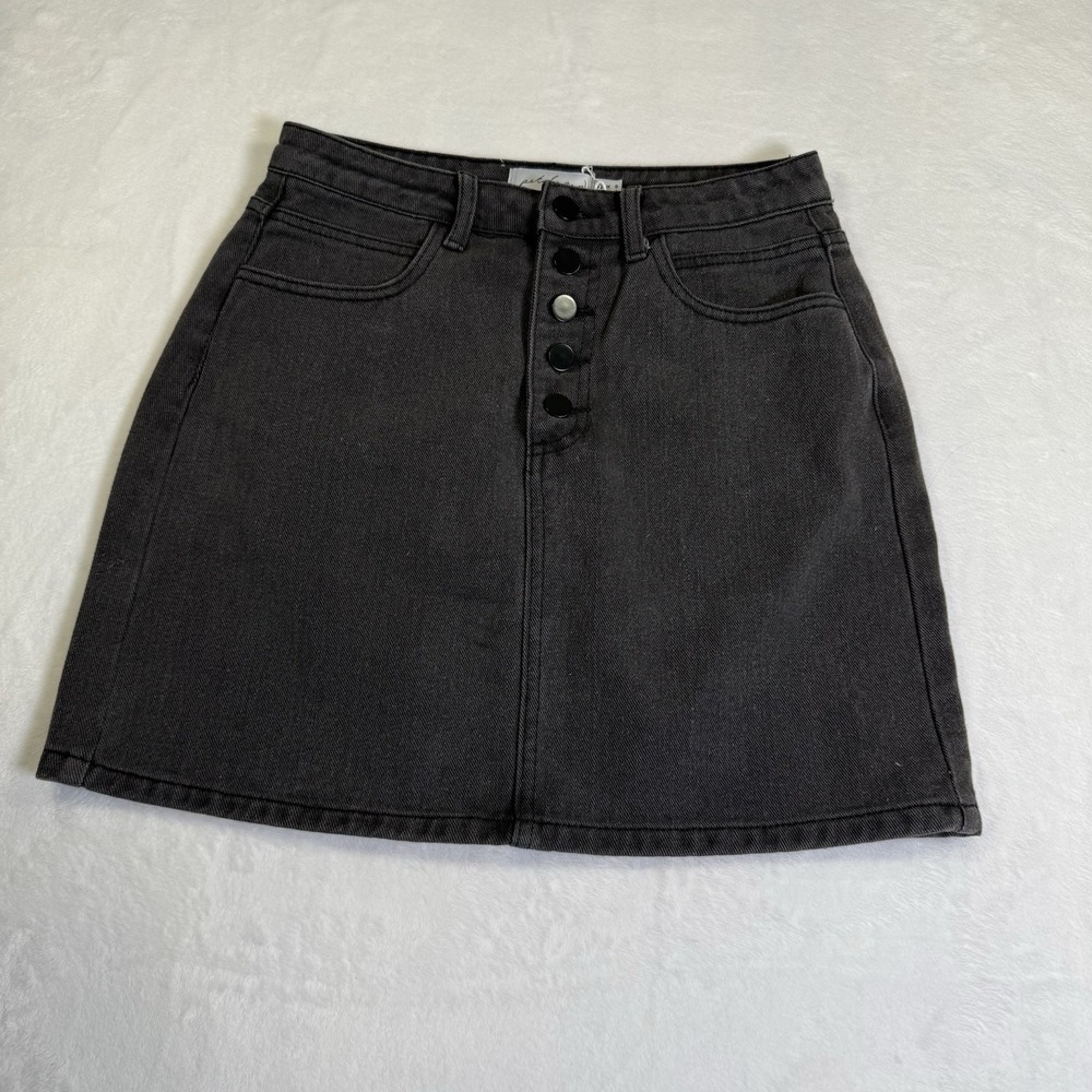 Petal‎ And Pup Black Denim Mini Skirt  NWT Size 4